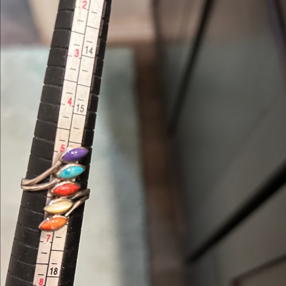 Colorful Gemstone Silver Ring